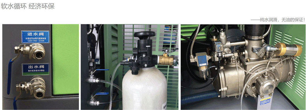 医用水润滑工频节能全无油螺杆式空压机软水循环经济环保
