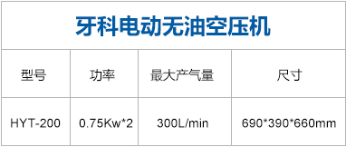 牙科无油空压机优点