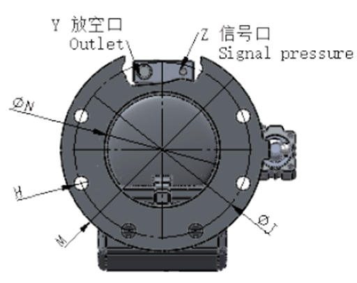移动螺杆空压机配件——L/D40/50/65/85/120/160H/O进气阀外形尺寸图