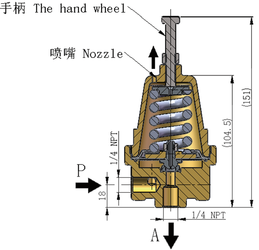 螺杆空压机配件——LHP-CP2/PRD0802/40-A高压正比例阀外形尺寸图